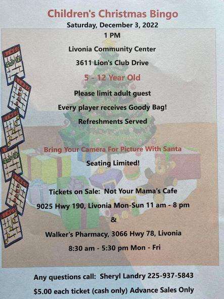 Livonia xmas bingo